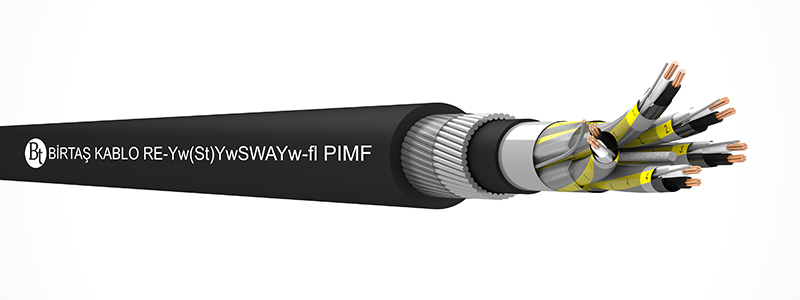 RE-Yw(St)YwSWAYw-fl PIMF  90 °C  /  300 V Cu-PVC-ISCR-OSCR-PVC-PVC